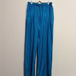 Women’s wide leg polyester striped lounge pants